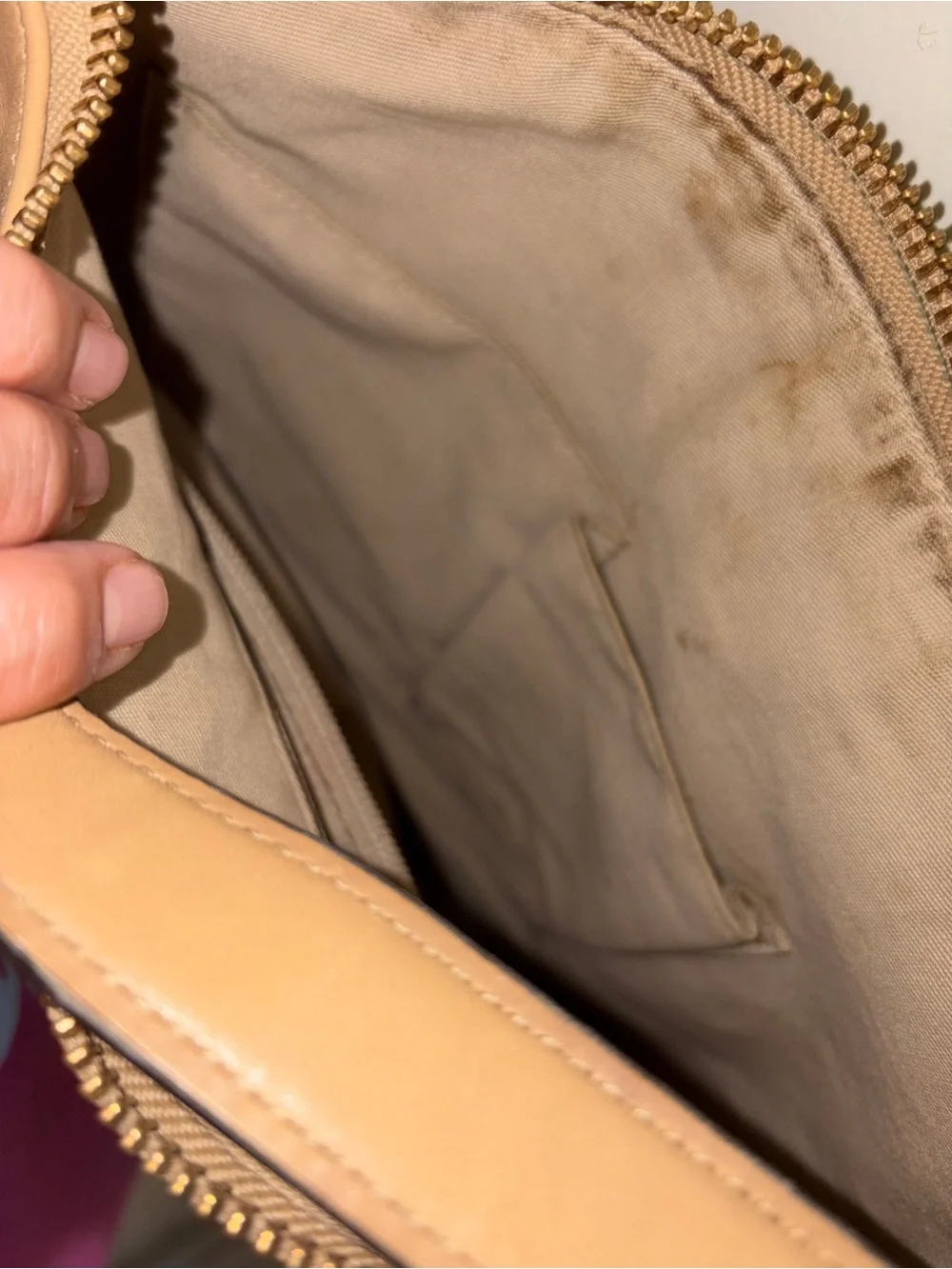 Coach Leather Shoulder Bag in Light Beige/Tan